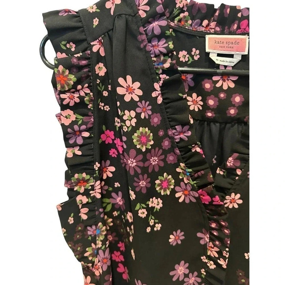Kate Spade New York Women's Multi Floral Sleeveless Blouse Top Size M - Picture 3 of 7